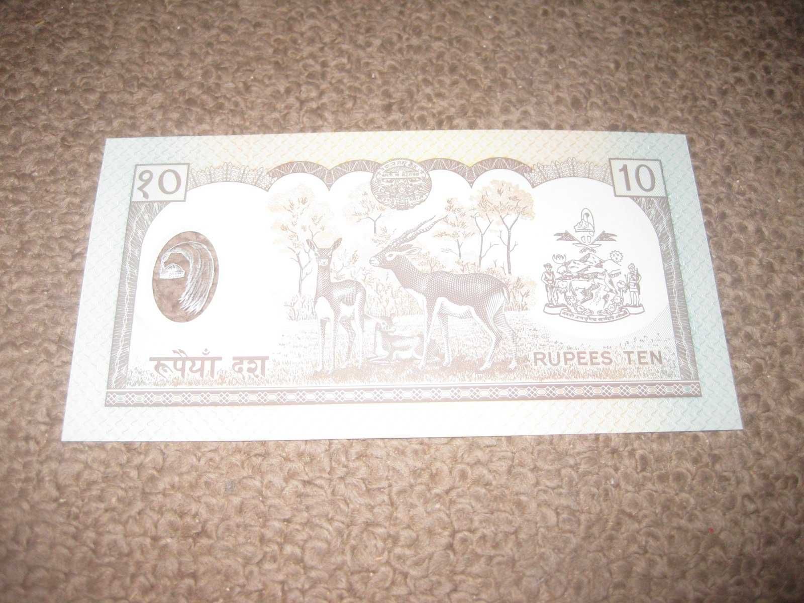 Nota do Nepal "10 Rupees" UNC
