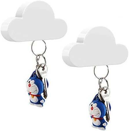 Magnetyczny wieszak na klucze chmurka 2 szt. – biały organizer ścienny