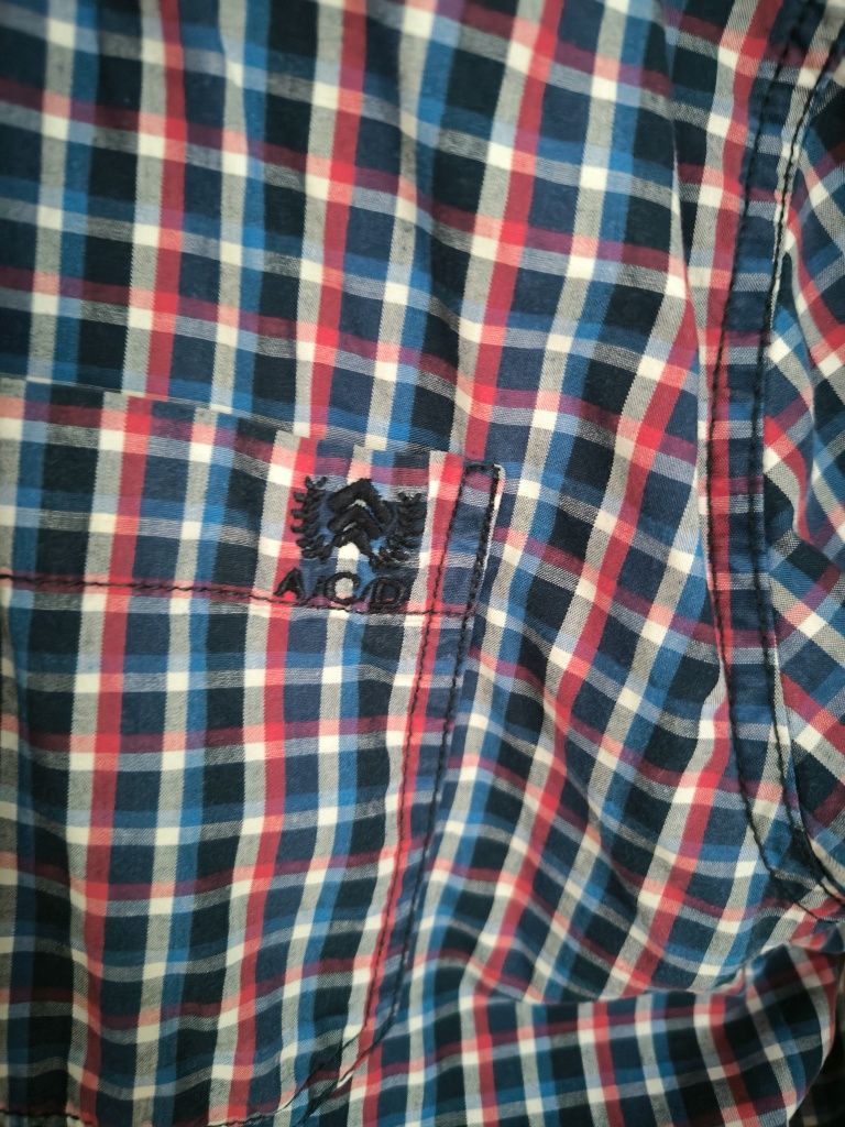 Koszula w kratę z łatami na łokciach XXXL