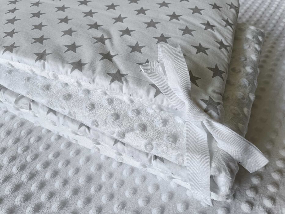 Ochraniacz 30x175cm Do Łóżeczka 60x120 Bawełna Gwiazdki Biały Minky