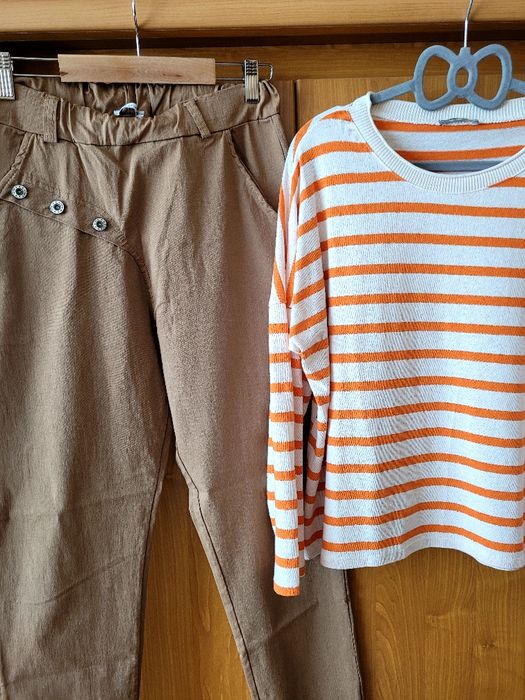 Spodnie gnieciuchy XXL mocno uciagajace się