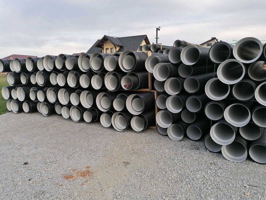 Rura SN8 fi 400 karbowana PRZEPUST przepustowa pod mostki 500 600 RURY