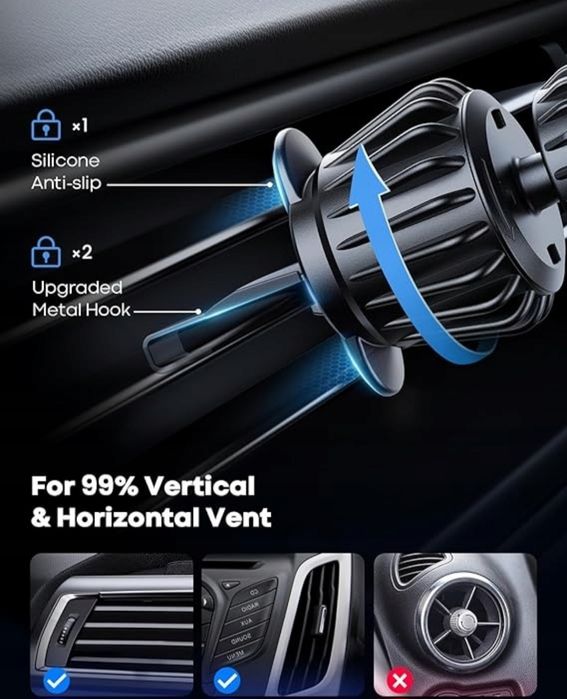 Uchwyt na kratkę nawiewu Lamicall czarny