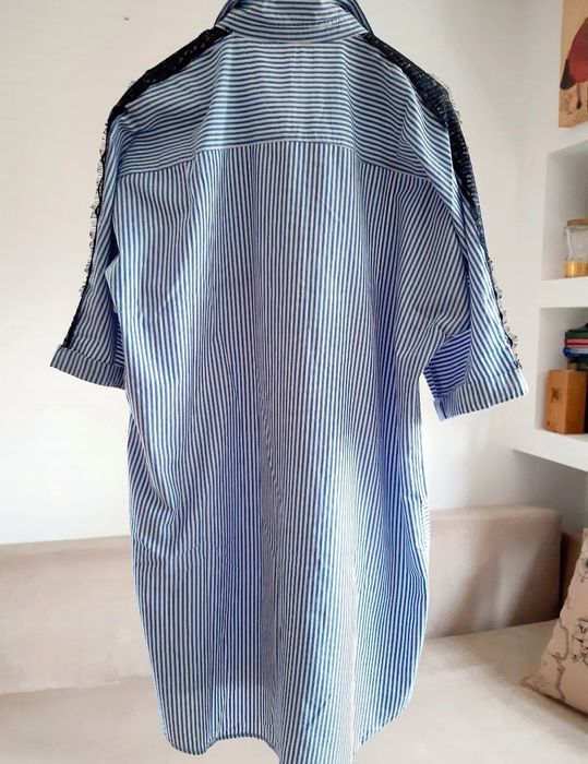 Zara koszulowa sukienka z koronką - R 40/ L