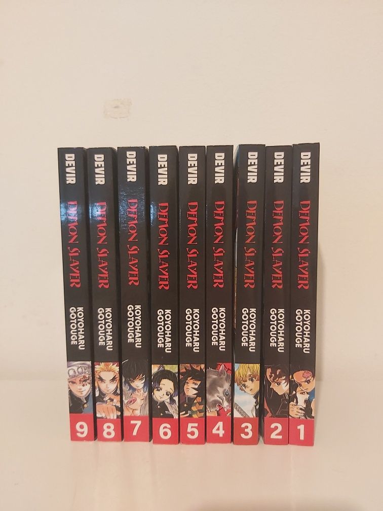 Coleção manga demon slayer vol.1 ao 9