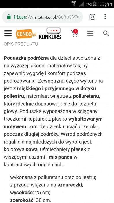 Poduszka podróżna z kapturem dla dzieci wittchen