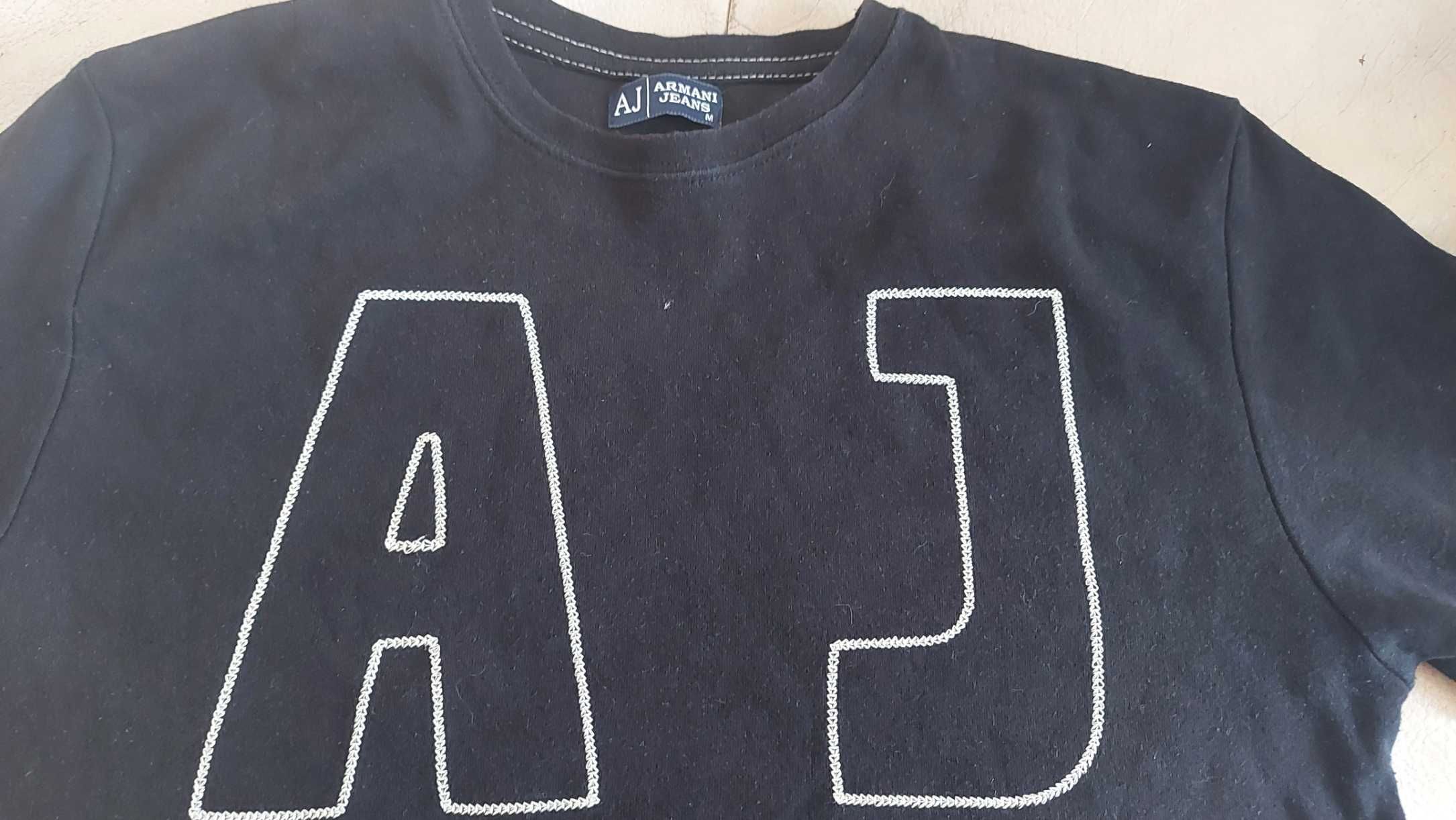 Armani Jeans; męska/ uniseks koszulka/ t-shirt, czarna; roz. M