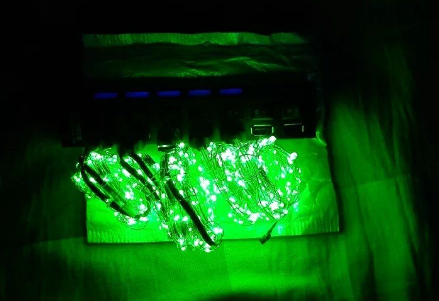 Светодиодная гирлянда нить Роса 100LED 10м USB