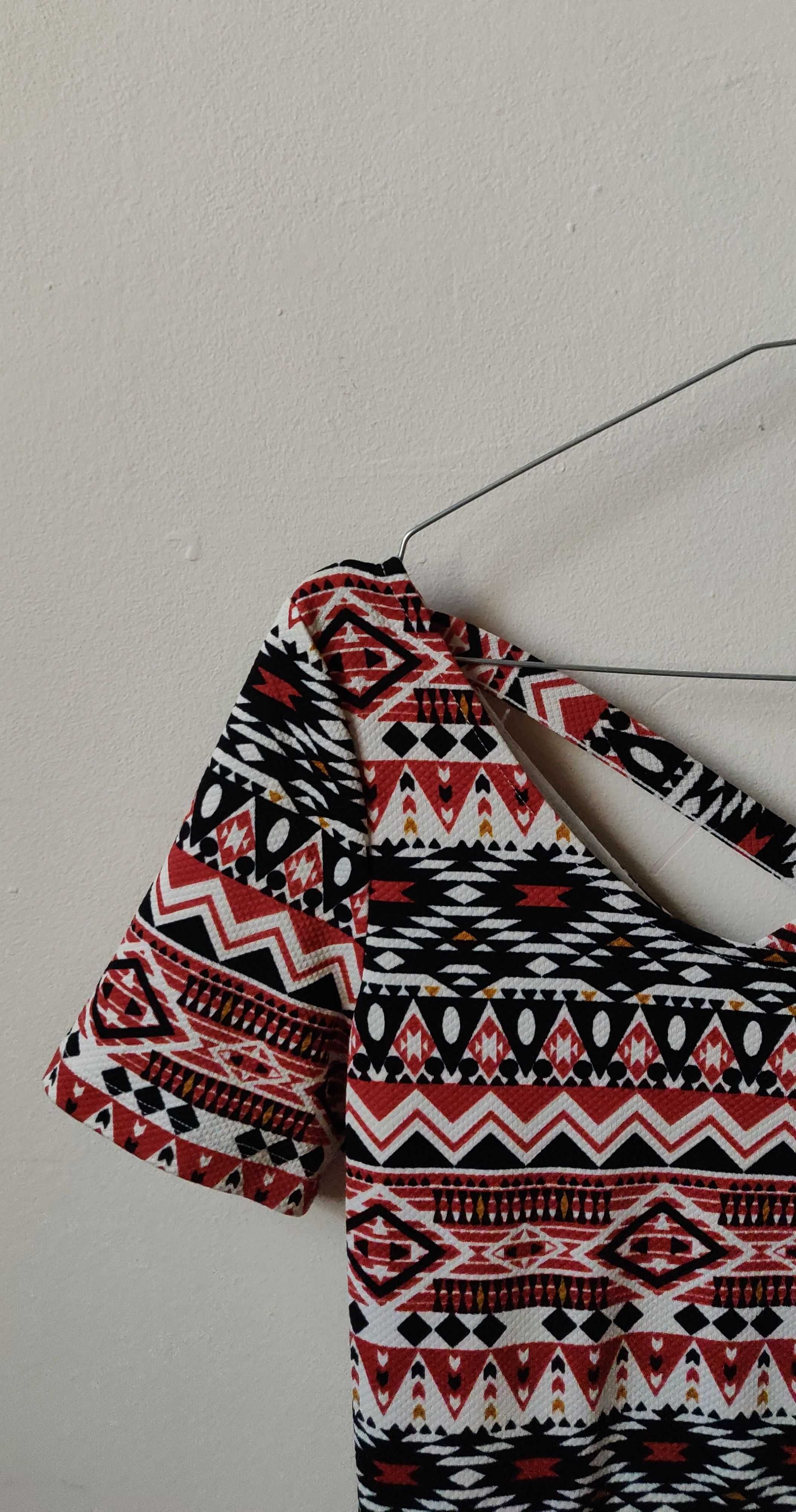 Sukienka w azteckie wzory, H&M 40 aztec