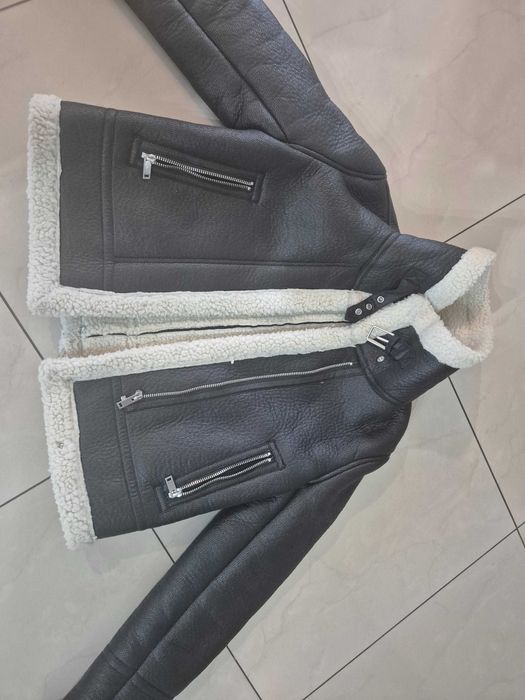 Kurtka kożuszek  ramoneska eco skóra house 34 xs czarna