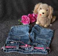 Krótkie Spodenki jeans + pasek roz. 104 + GRATIS maskotka pies