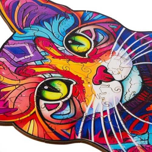 Дерев'яний пазл, дерев'яні пазли-кіт, деревянные пазлы 38х24 см 130 ел