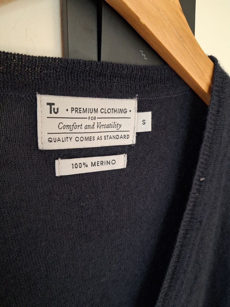 TU kardigan welniany granatowy merino 100% S