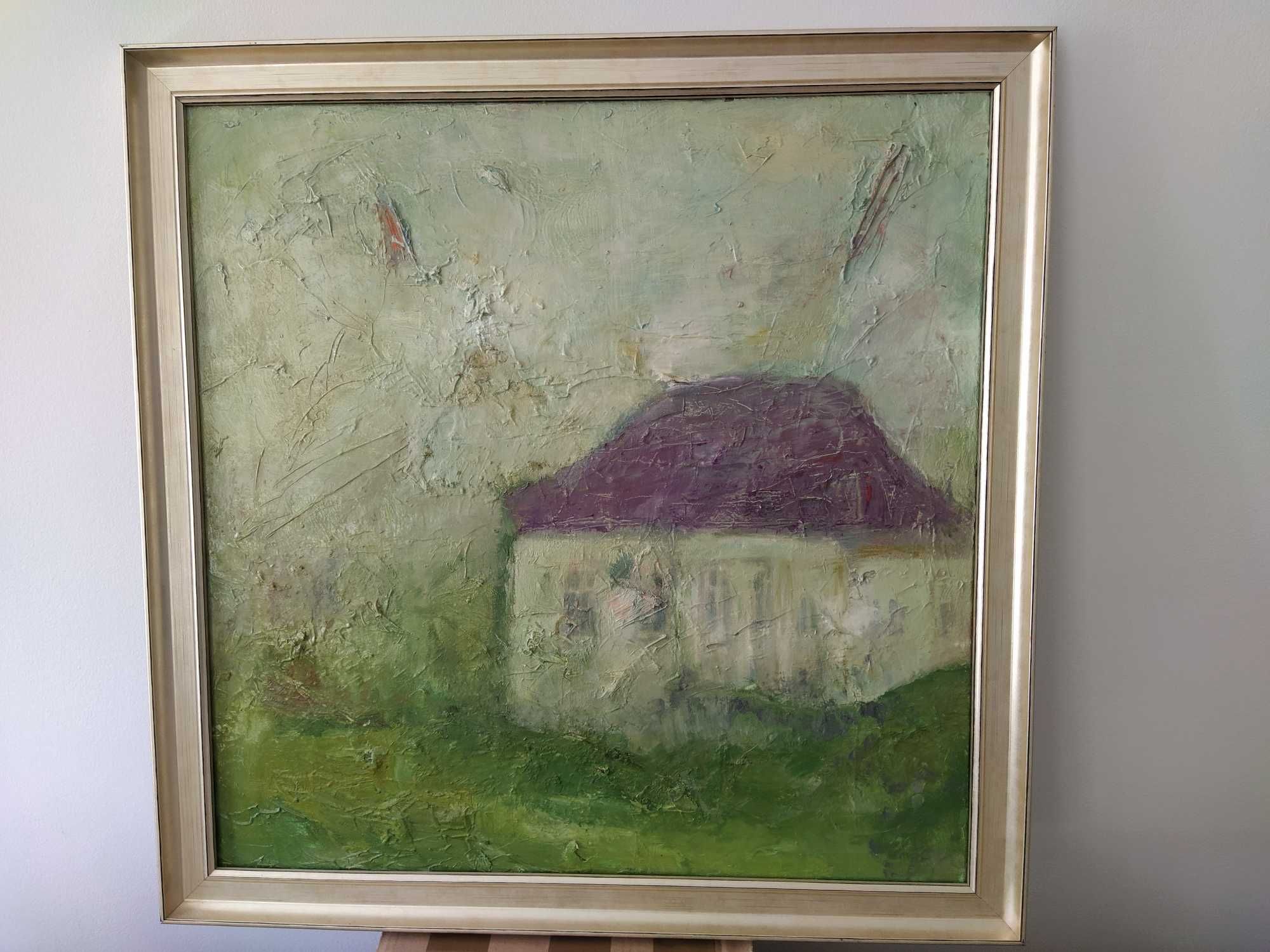 Obraz olejny pejzaż Dworek artysta Farque Nagiec