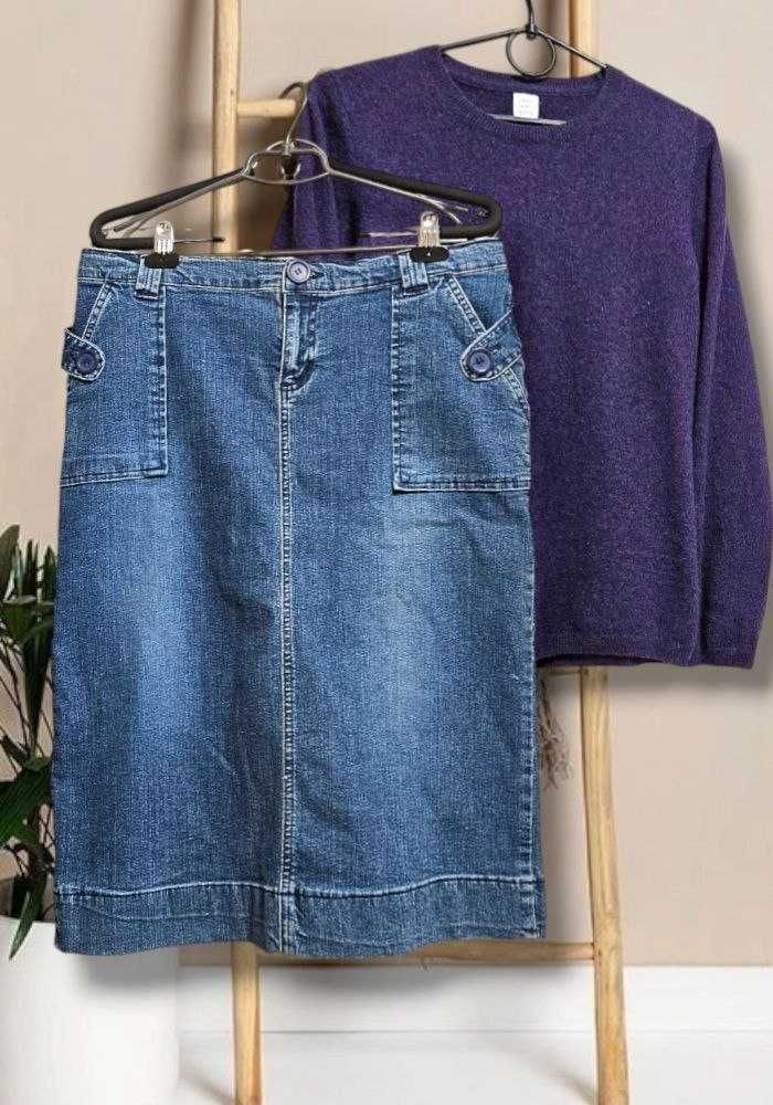 Джинсовая юбка темно-синяя с карманами Denim Co, р. М/L