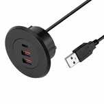 USB-хаб для офісного столу з круглим отвором (тільки зарядка)