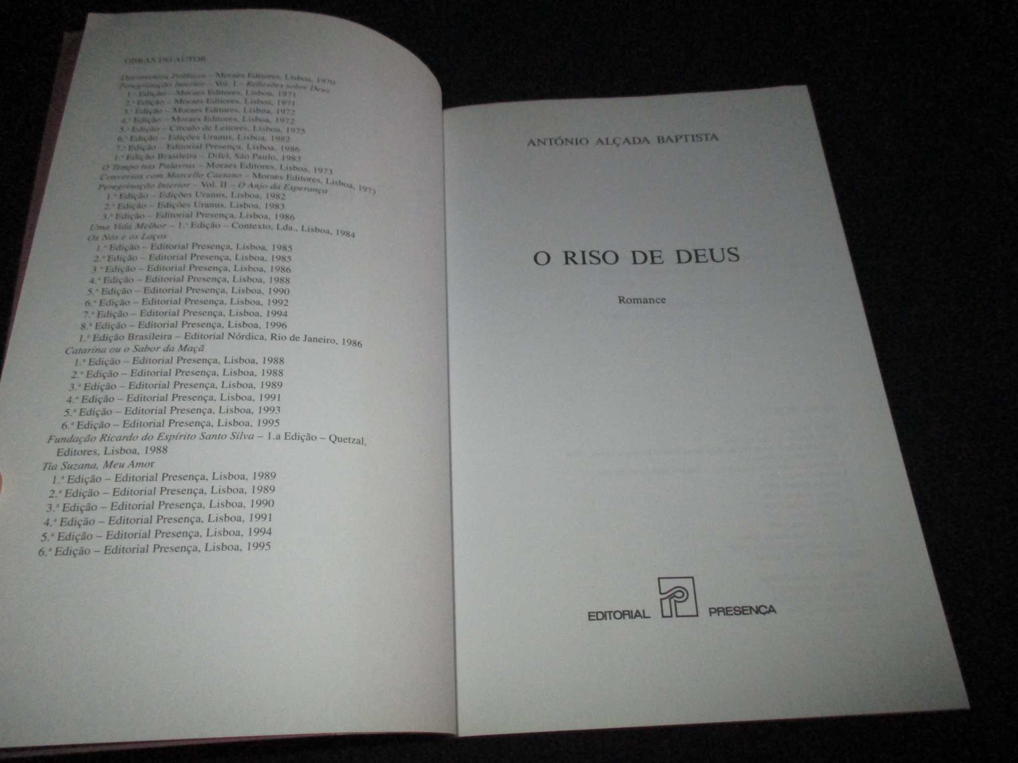 Livro O Riso de Deus António Alçada Baptista