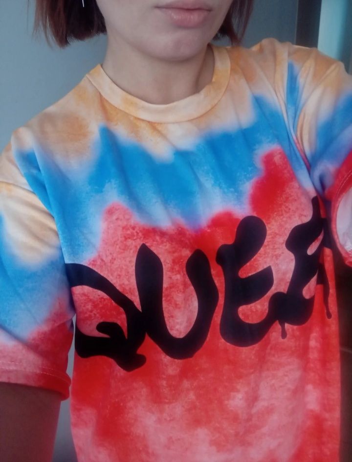 Czerwona ombre sukienka tshirtowa one size NOWA!