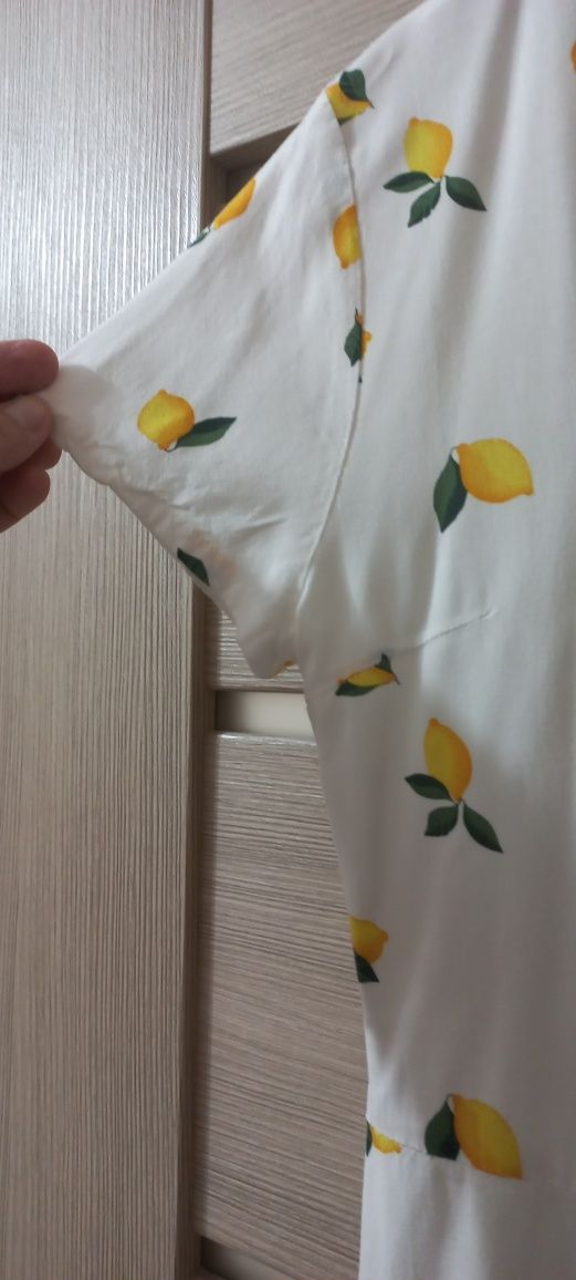 Sukienka H&M biała w cytrynki roz.158 stan idealny