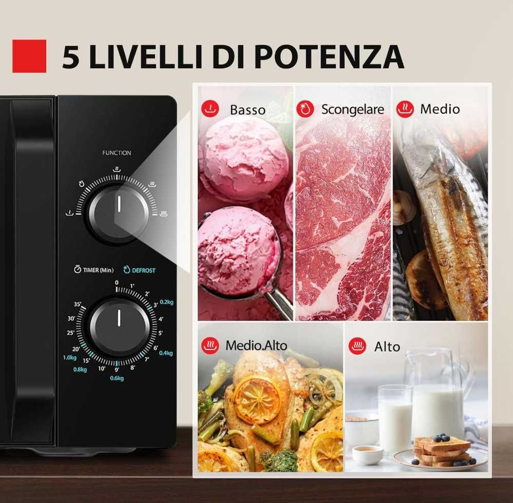 Toshiba Solo mikrofalówka 20 l, MW2-MM20PF(BK) 800W USZKODZONY