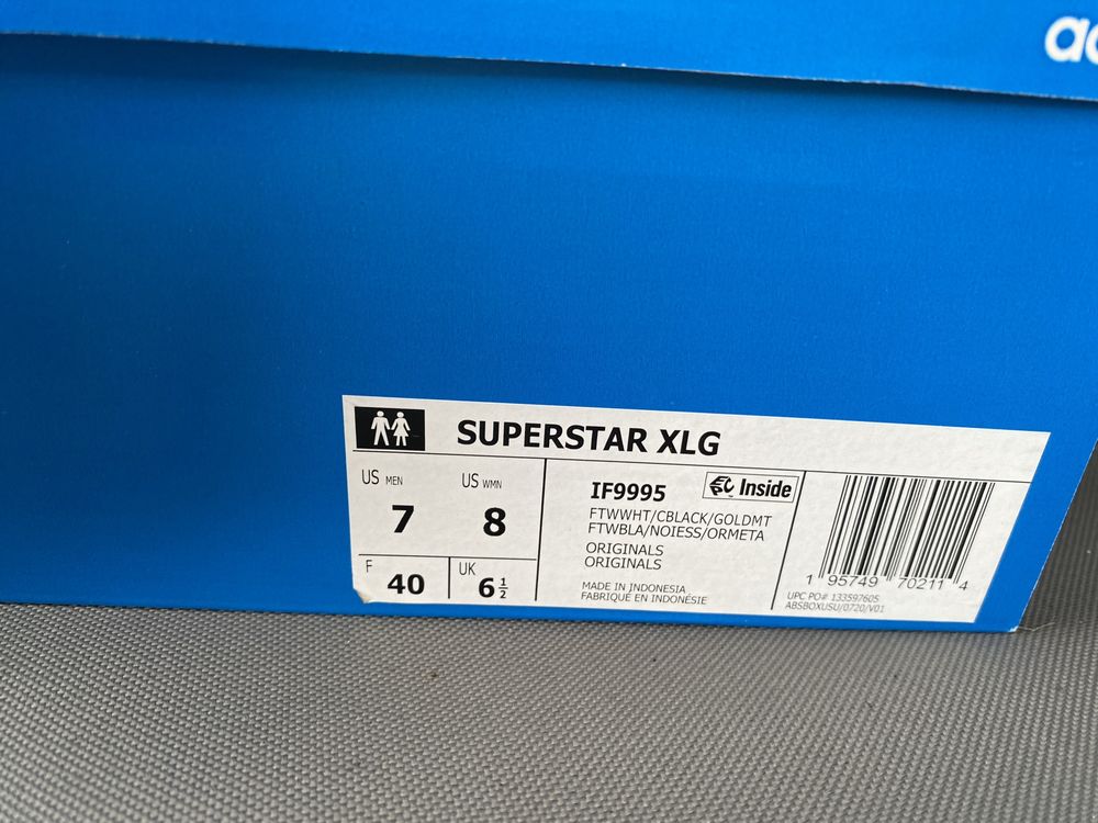 Adidas SUPERSTAR XLG SHOES чоловічі кроси оригінал 40р.