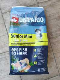 Opakowanie karmy Ontario Senior Mini 7 fish & rice 6,5 kg