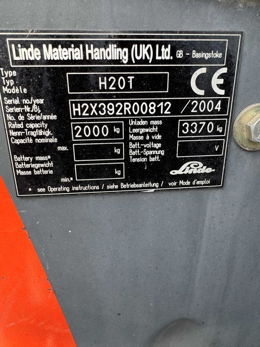 Wózek Linde H20T 2 TONY 2004. TRIPLEX, wolny skok, pełna kabina.