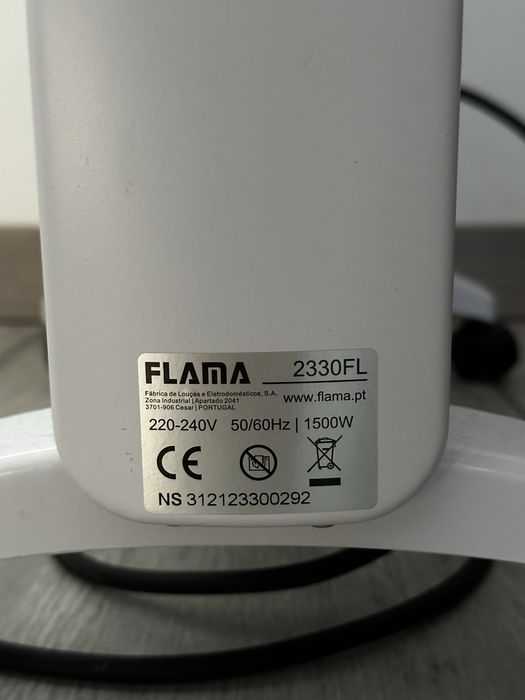 Aquecedor Radiador FLAMA Mica branco 1500w