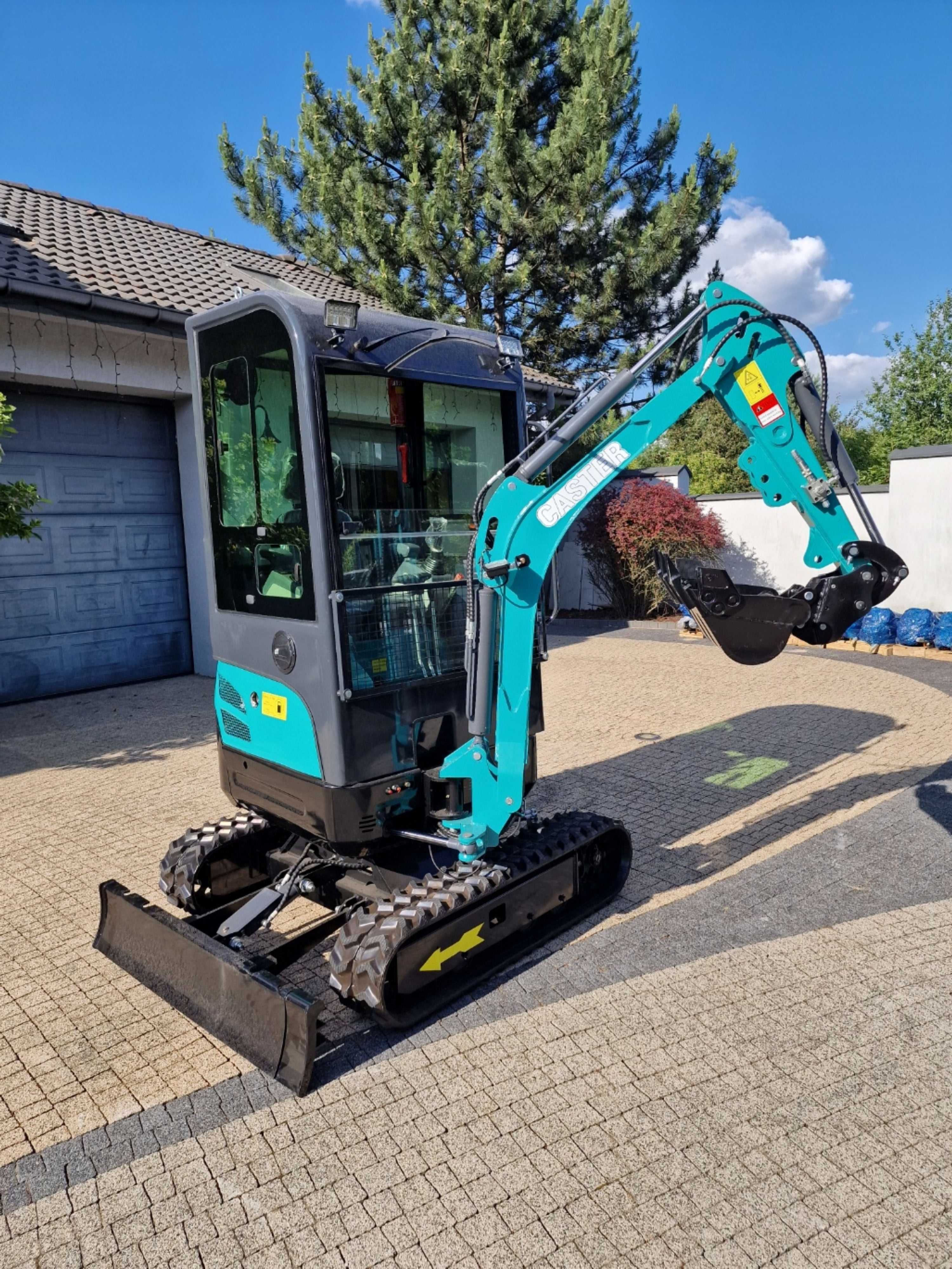 Minikoparka CASTER 18S Silnik Kubota 1800kg BOGATE WYPOSAŻENIE w CENIE