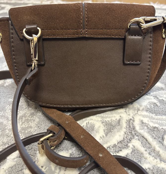 Zara сумочка з велюровоі шкіри