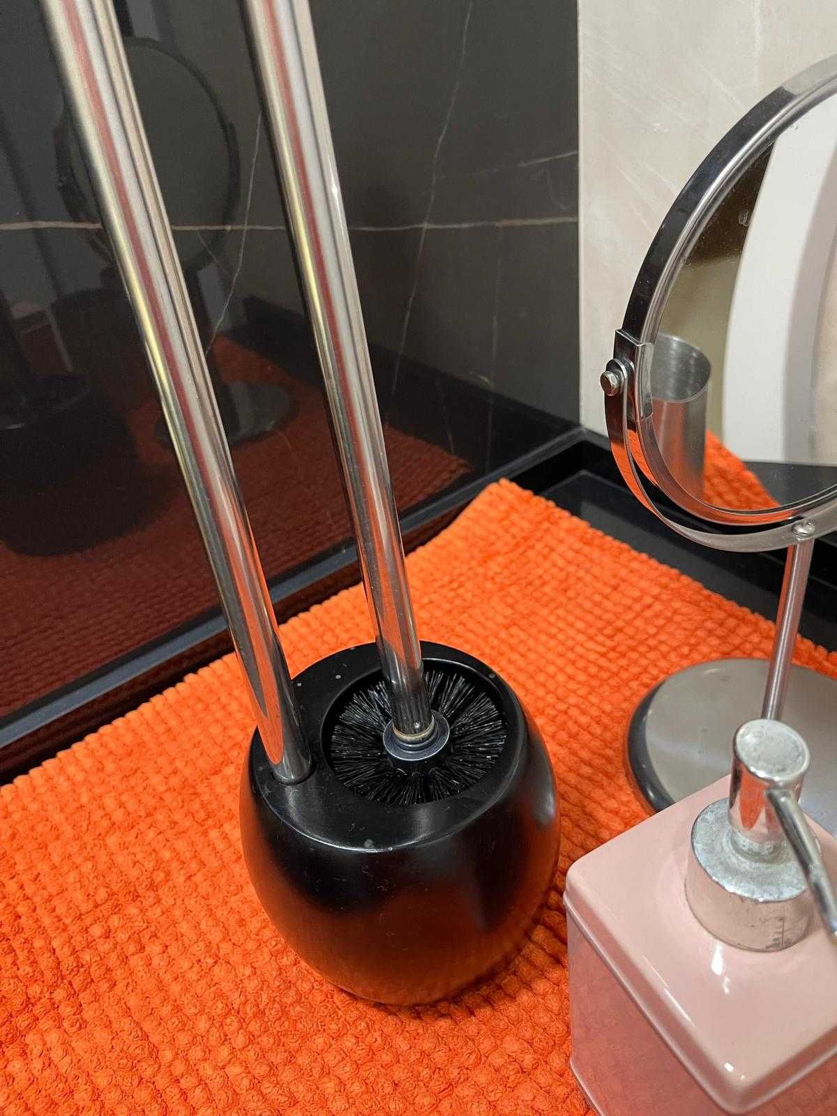 Conjunto WC - Piaçaba e Porta Rolos, Tapete, Espelho, Difusor e Copos