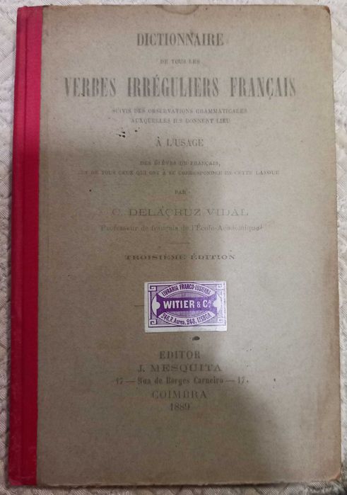 Livro antigo - Verbes Irreguliers Français - portes incluídos
