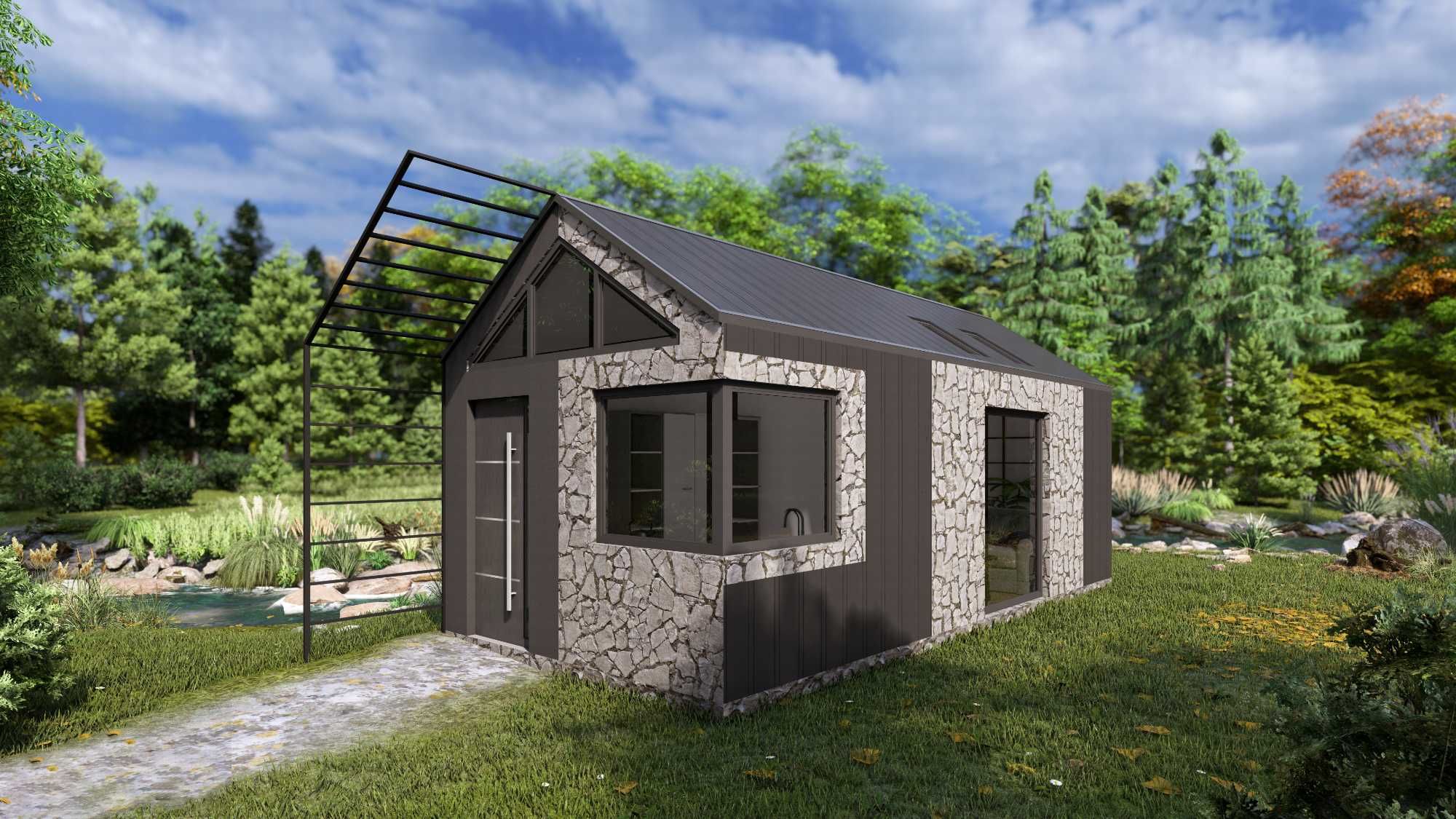 Działka z ramą domku letniskowego Tiny House