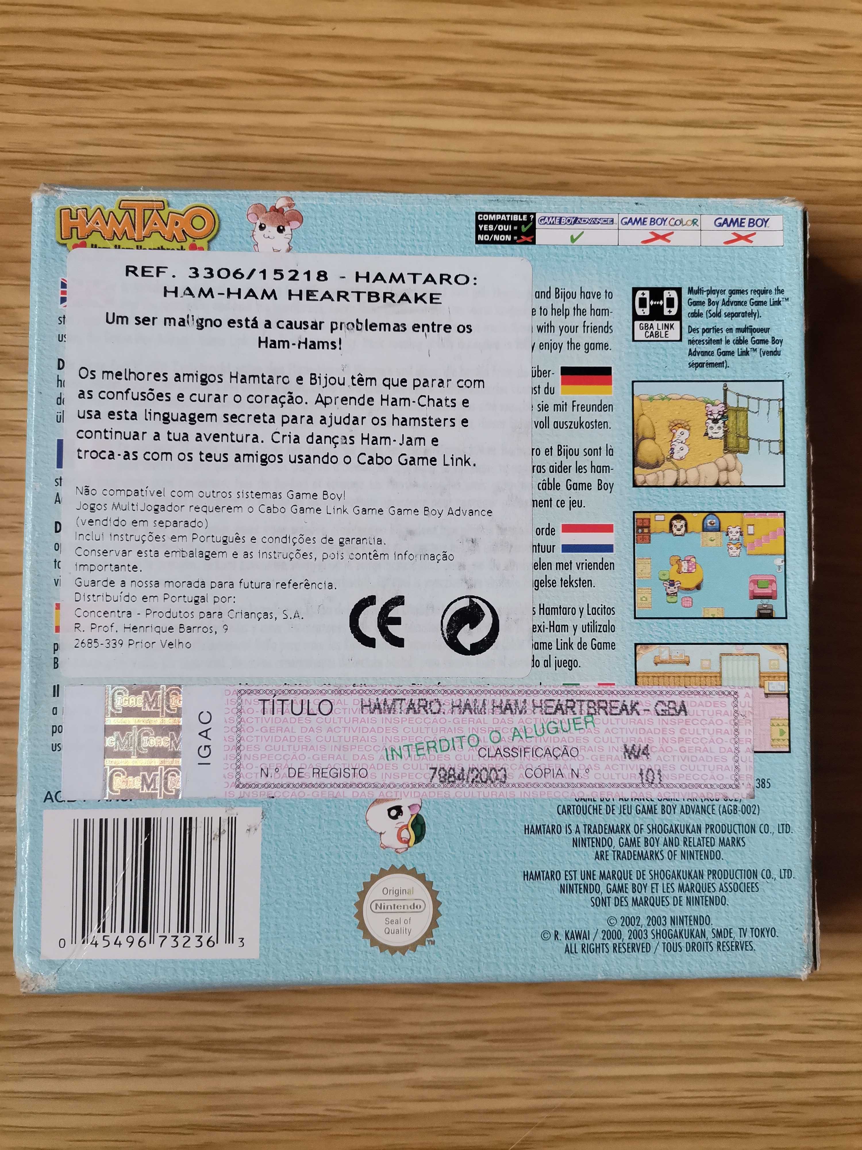 Gameboy advance jogo Nintendo Hamtaro