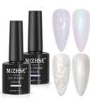 2x MIZHSE Pure Pink UV Gel Polier Pedicure Manicure Home 10 ml