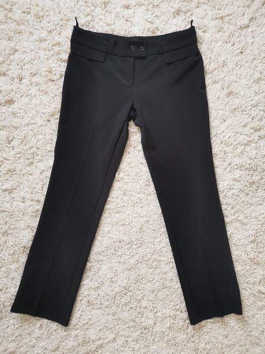 Czarne proste spodnie materiałowe 40