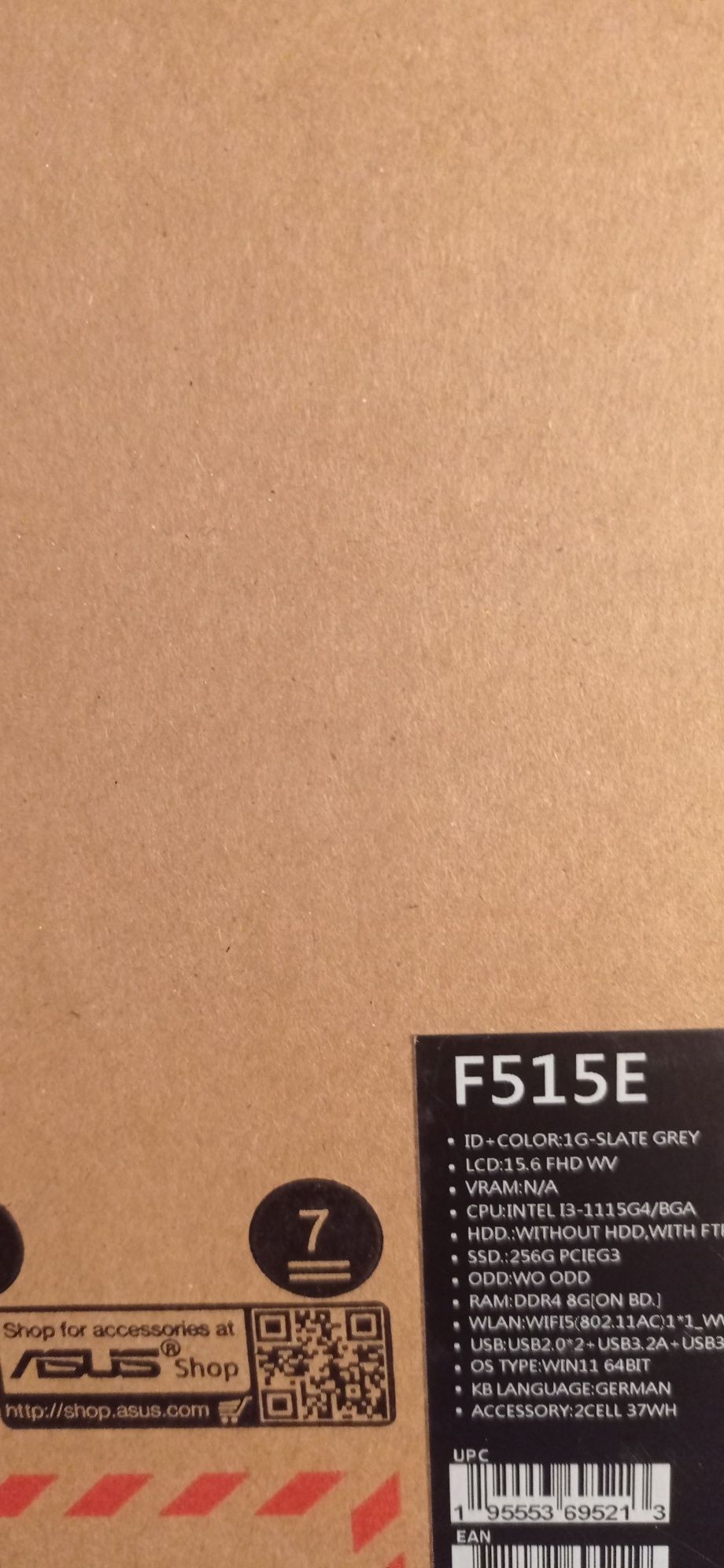 Ноутбук ASUS F515E, новый.