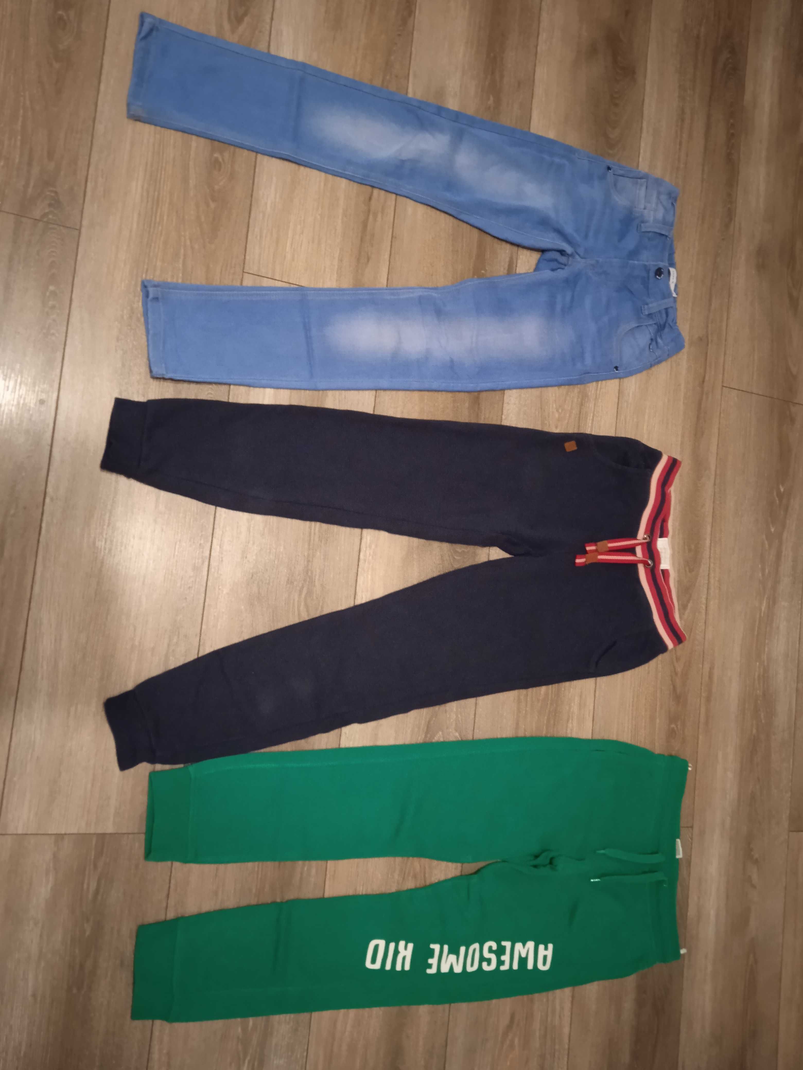 Spodnie dresowe/ 4szt + jeansy 134/dla dziewczynki