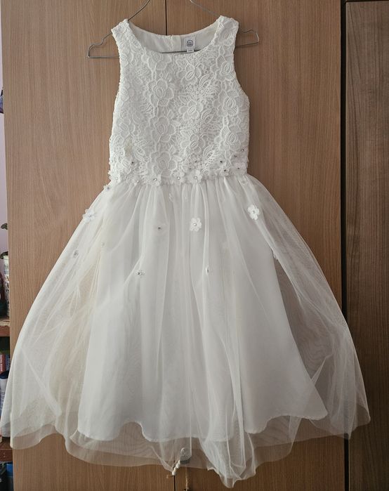 Piękna sukienka r. 146 tiul na uroczystość Komunia Ślub