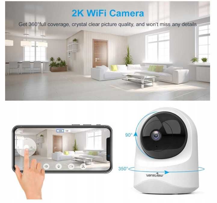 Nowa Kamera IP Wewnętrzna Wansview Q6 1080p WIFI Dźwięk Biała