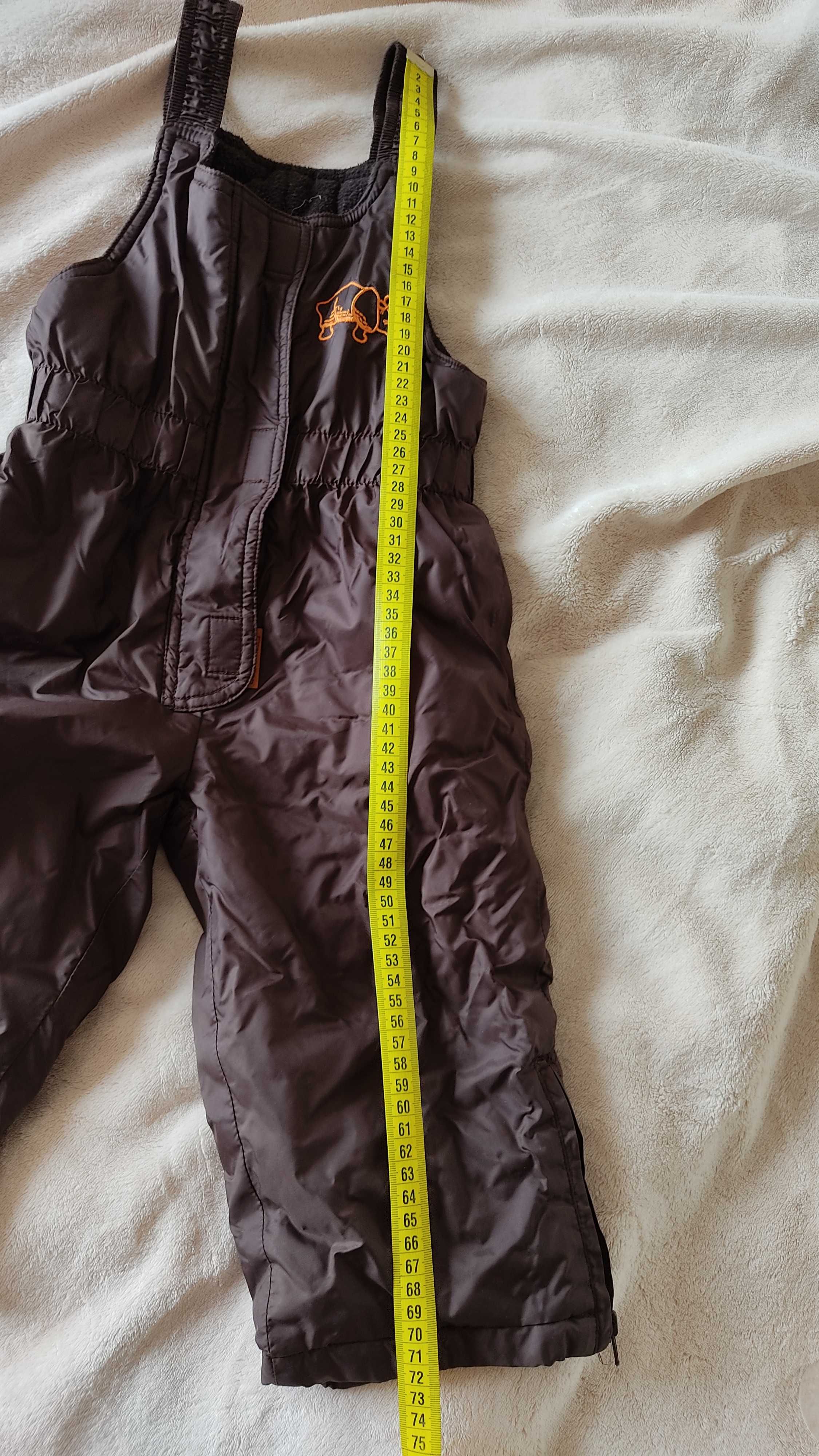 Brązowe spodnie narciarskie 86-92 cm