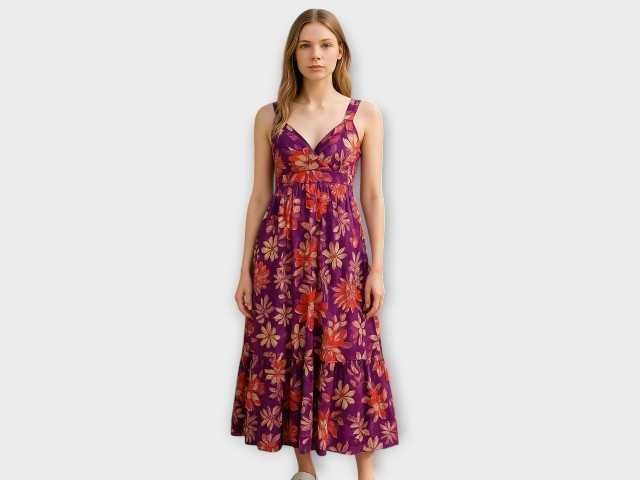 Sukienka maxi Debenhams 40 L bawełna w kwiaty boho lato wesele