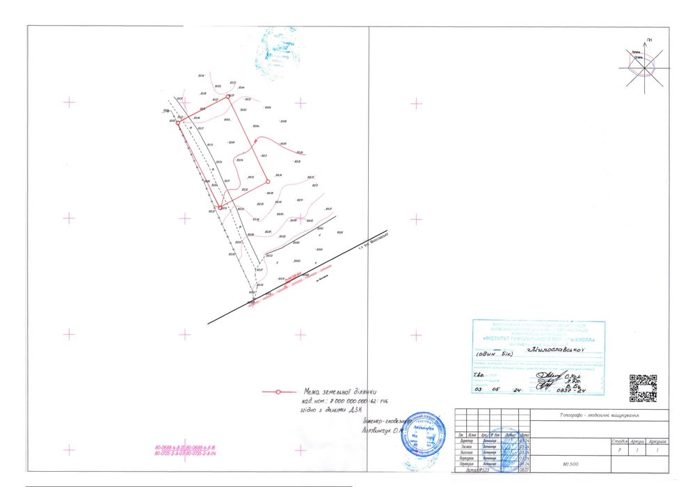 Топографічна зйомка, Топозйомка з погодження, Топозйомка, 1:500, Топо