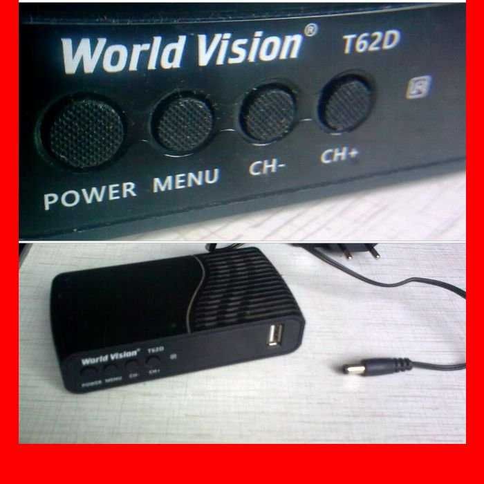 ТВ-ресивер World Vision T62D в рабочем состоянии.