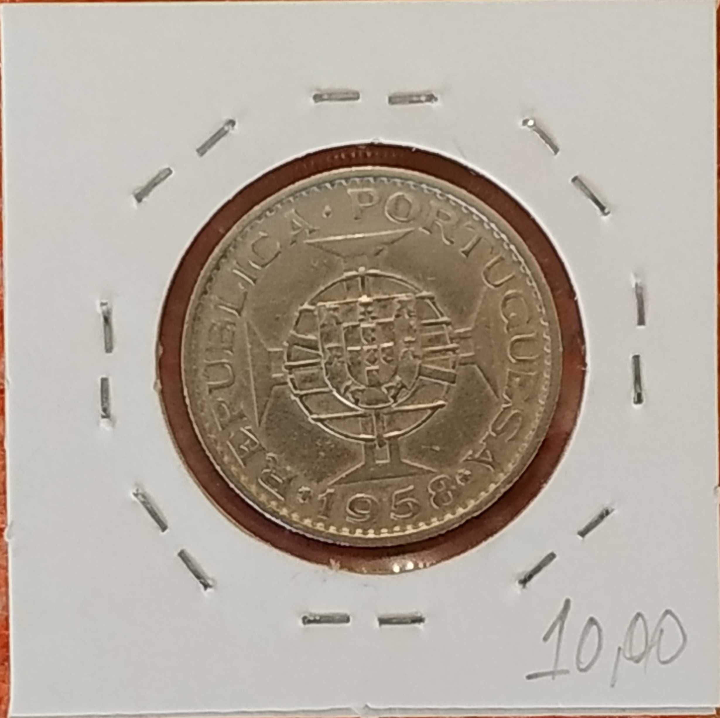 Timor - moeda de 1 escudo de 1958