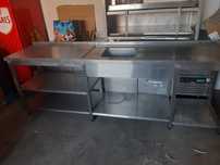 Bancada de inox com lava louças