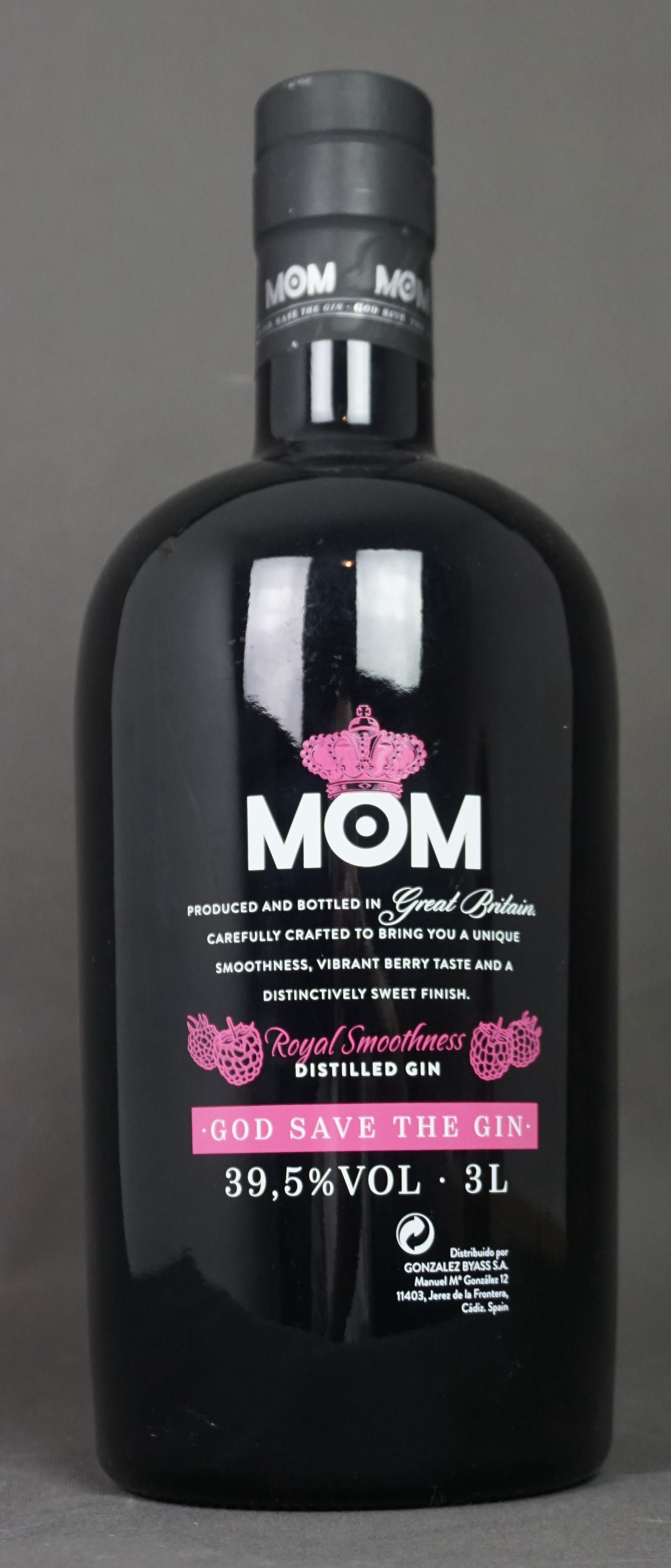 Duża butelka po MOM 3l. God Save The Gin