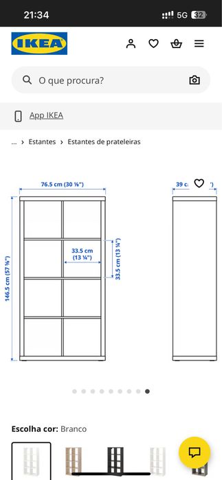 Armario ikea branco gaveras