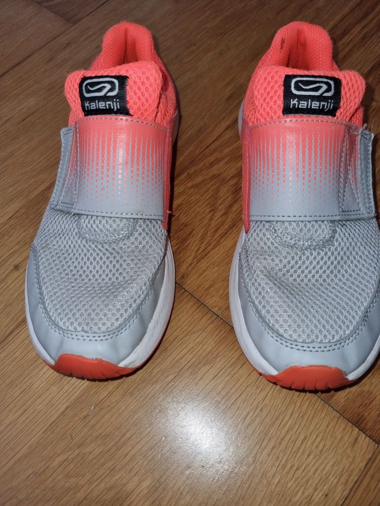 Ténis Kalenji  Decathlon,  laranja e cinzento -  com velcro