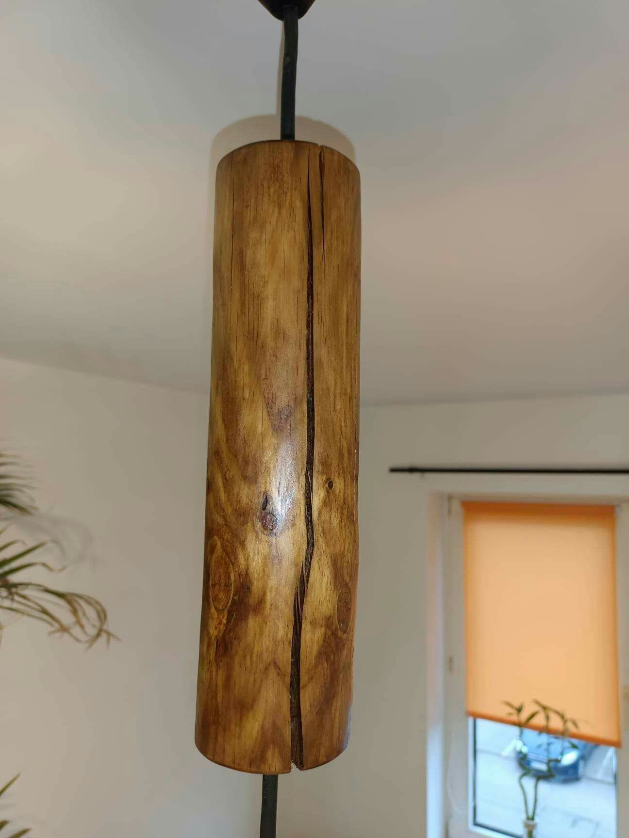 Lampa sufitowa handmade - drewno polakierowane